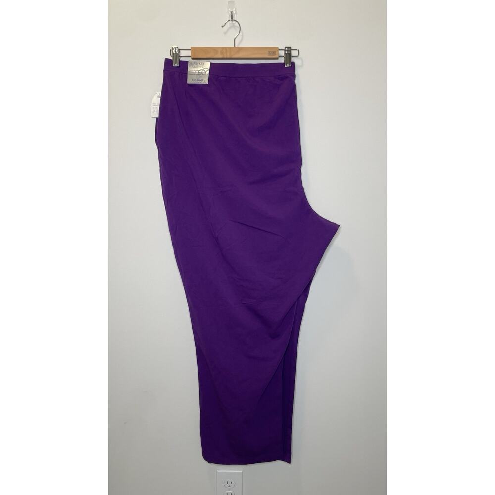 NWT Catherines Suprema Collection Cotton Knit Capri Pants Purple 5X (34/36) - Picture 3 of 12